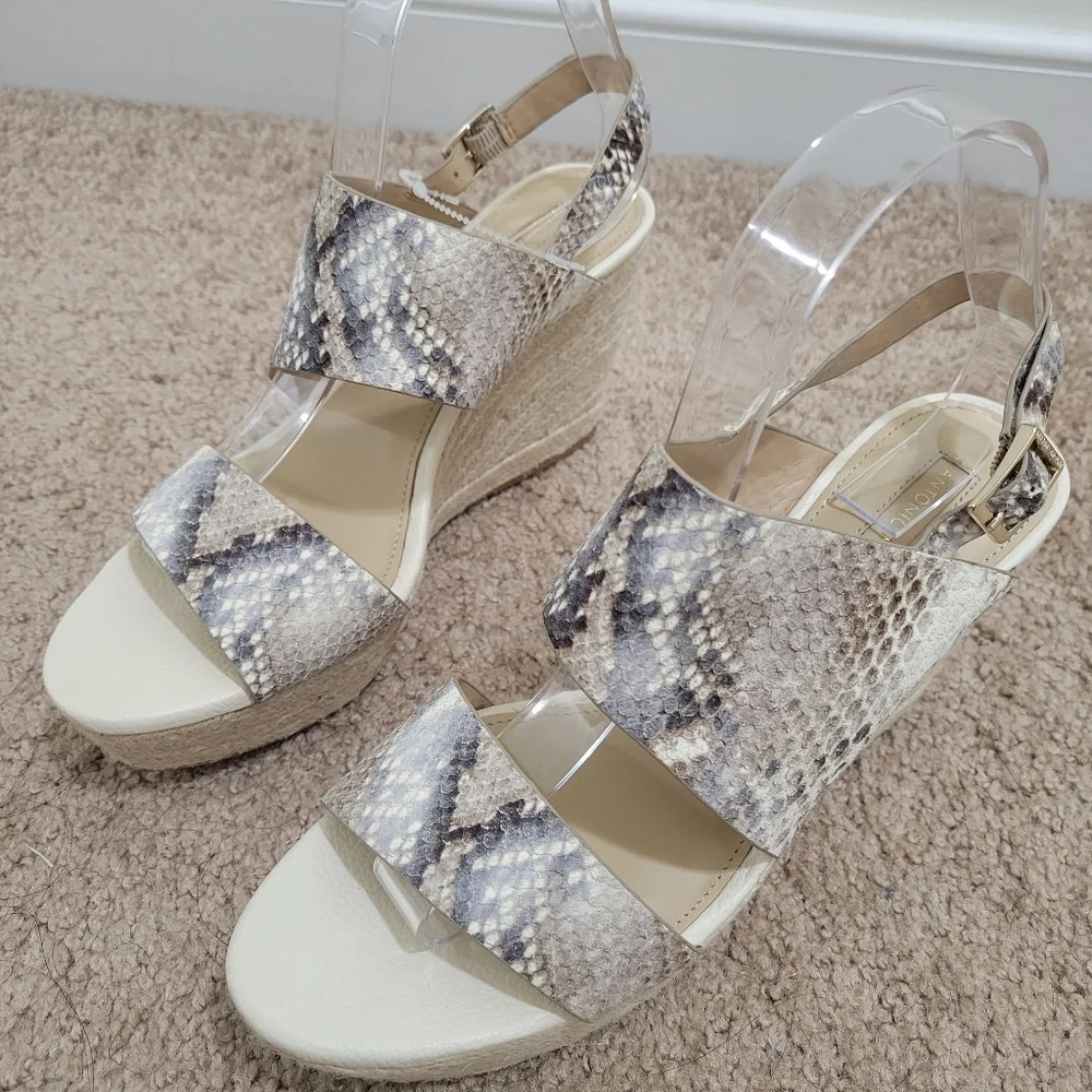 Antonio Melani Snakeskin Espadrille Wedge‎ Slingback Sandal 8M